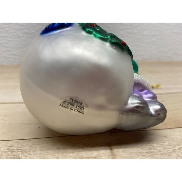 2006 Precious Moments Girl With Snowman Blown Glass Christmas Ornament - Picture 4 of 11